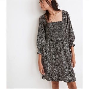 Madewell Lucie Elbow Sleeve Smocked Floral Print Dress